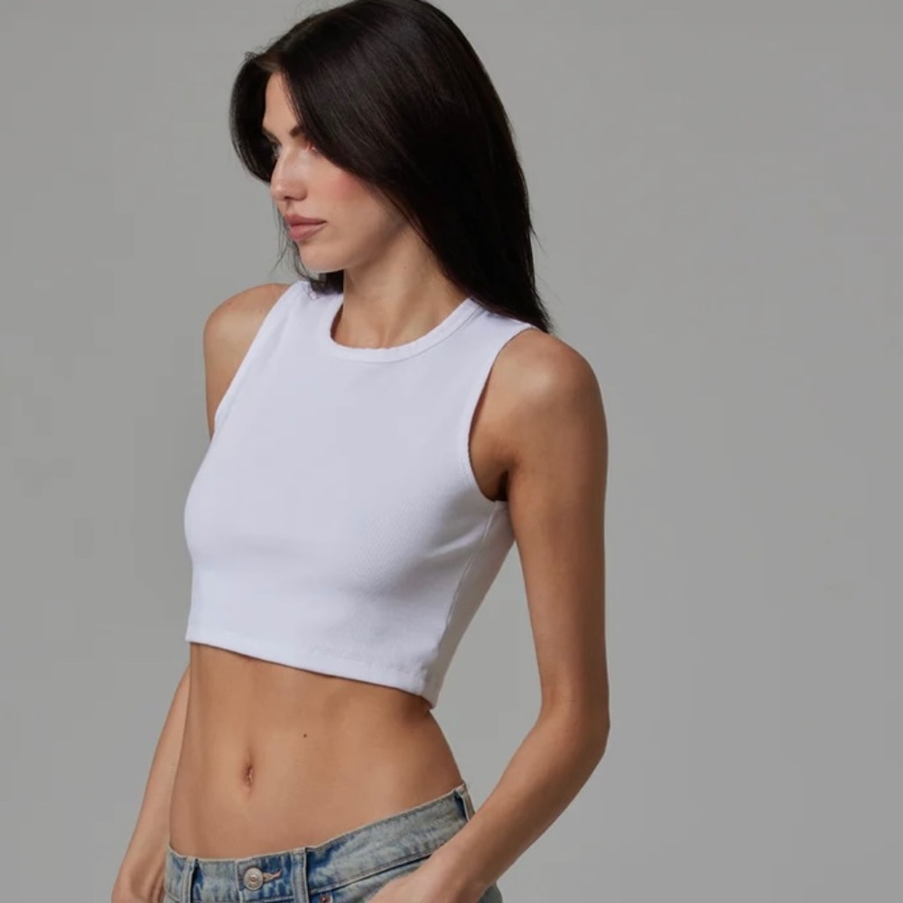 Qty. 4 Talentless Women's Rib Fitted Crop Tank - Burgundy, Black, White, Brown